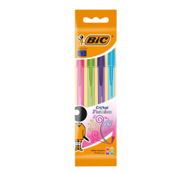  POCHETTE DE 4 Stylo BIC CRISTAL FASHION 