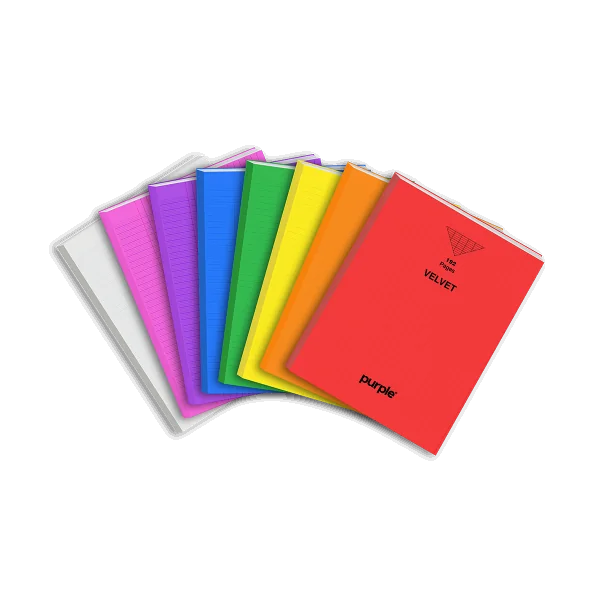 Cahier Couverture PP 17x22 Velvet 192 Pages Purple