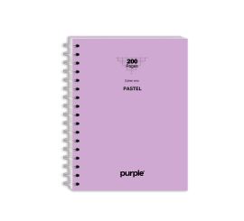 Cahier Wire-O 17x22 200 Pages Neu Pastel PURPLE