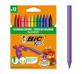 Pochette De 12 Crayon de Cire Plastidecor- Bic Kids