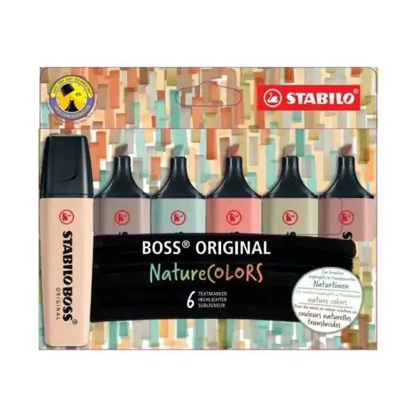 Pochette de 6 Surligneur STABILO BOSS ORIGINAL NatureCOLORS