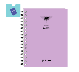 Cahier Wire-O A4 200 Pages Neu Pastel Purple