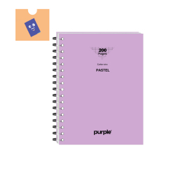 Cahier Wire-O 17x22 200 Pages Neu Pastel PURPLE