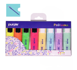 ETUI 8 SURLIGNEURS PASTESKA PURPLE COULEURS ASSORTIES