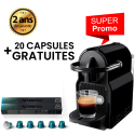 MACHINE À CAFÉ NESPRESSO INISSIA NOIR D40 1200W+  + 60 capsules gratuites