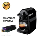 MACHINE À CAFÉ NESPRESSO INISSIA NOIR D40 1200W+  + 60 capsules gratuites