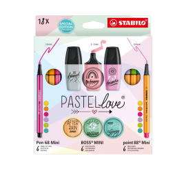 Coffret de 18 pièces mixte STABILO Pastellove