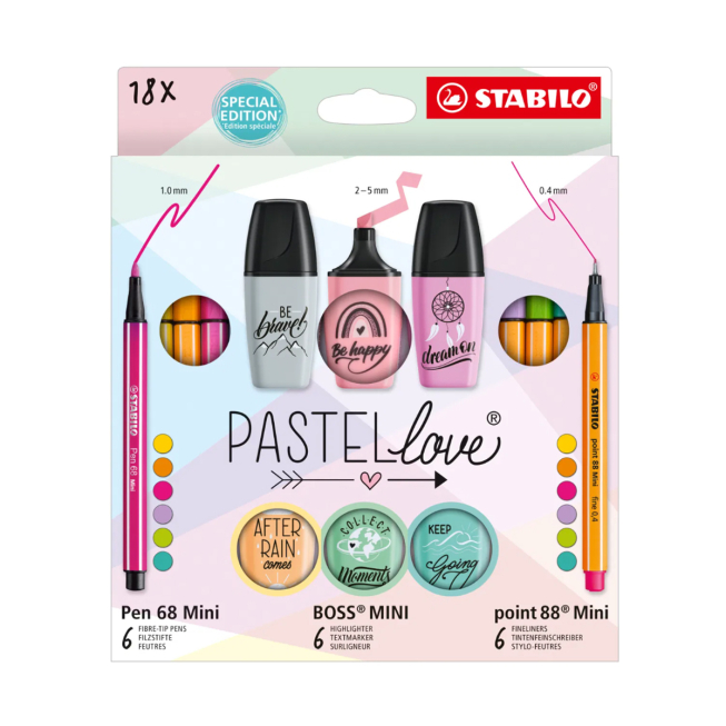 Coffret de 18 pièces mixte STABILO Pastellove