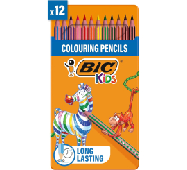 Paquet de 12 crayons couleurs BIC Evolution stripes