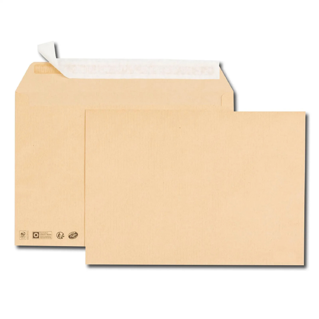 Enveloppe kraft 162x229 bande adhésive 90 Gr