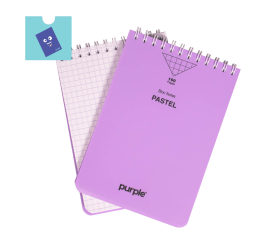 BLOC NOTE PURPLE WIRO 160 PAGES A7 COULEURS PASTELS