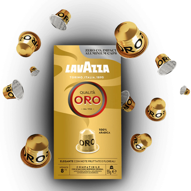 10 CAPSULES LAVAZZA COMPATIBLE NESPRESSO ALUMINIUM QUALITA ORO