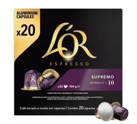 PAQUET DE 20 CAPSULES CAFE L'OR COMP NESPRESSO SUPREMO 10