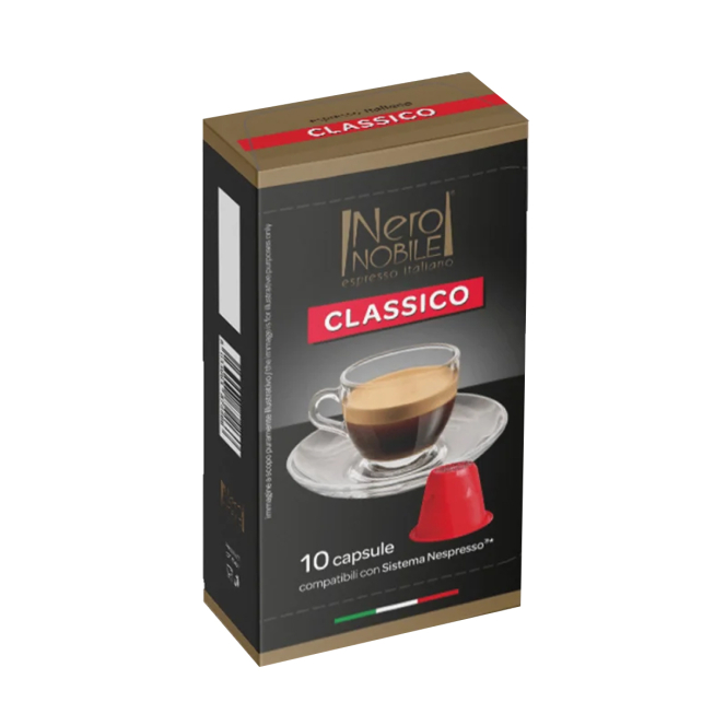 Boite de 10 Capsules Classico NeroNobile (50% arabica 50% robusta)