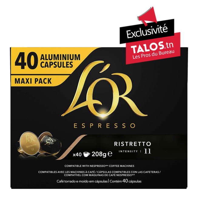 PACK MAXI DE 40 CAPSULES L'OR ORIGINAL RISTRETTO INTENSITE 11