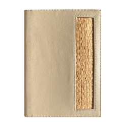 NOTEBOOK SOUS POCHETTE AVEC RAFIA BEIGE CLAIR