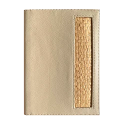 NOTEBOOK SOUS POCHETTE AVEC RAFIA BEIGE CLAIR