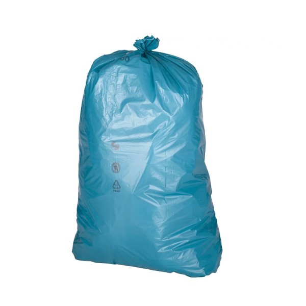 Pack de 15 Sacs Poubelle 120 Litres Bleu 30mic avec Fermeture