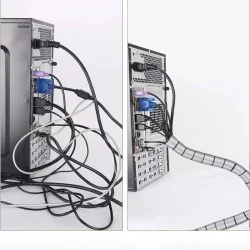 Protecteur et Organisateur De Fil de Càbles Flexible Gris