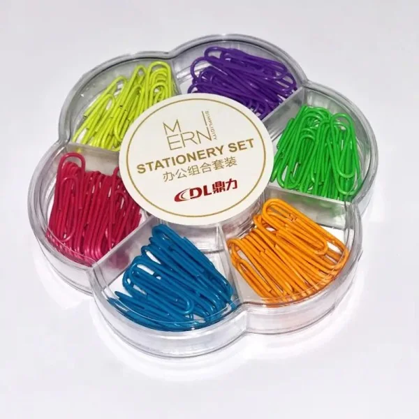 Boite de 160 Trombones 7 Couleurs Fluo Assortis