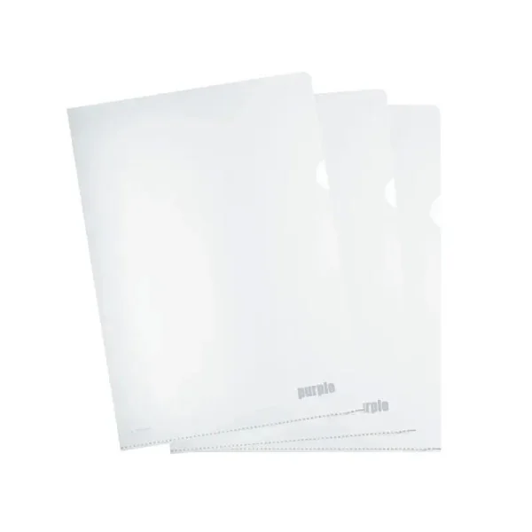 Lot De 10 Chemises à Coin 150Mic Purple Transparent