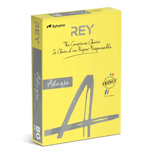 Rame Papier Couleur REY Jaune Intense 500F
