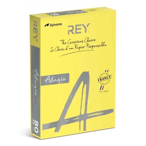 Rame Papier Couleur REY Jaune Intense 500F