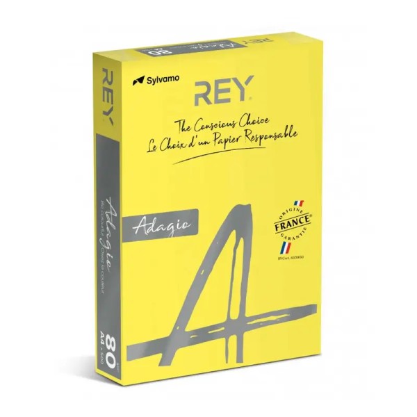 Rame Papier Couleur REY Jaune Citron Intense 500F