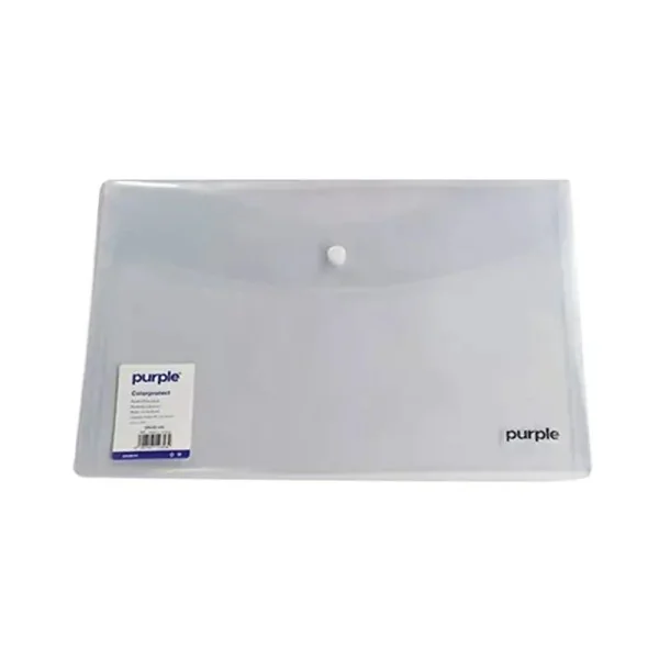 Pochette à Bouton En PP 24X32 Colorprotect Purple Transparent