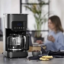 Cafetière Inox Noir Programmable 10 À 15 Tasses Princess