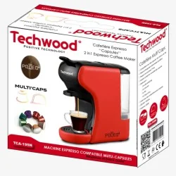 Cafetière Expresso Multicapsules TCA-191N Rouge Techwood