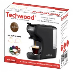 Cafetière Expresso Multicapsules TCA-191N Noir Techwood