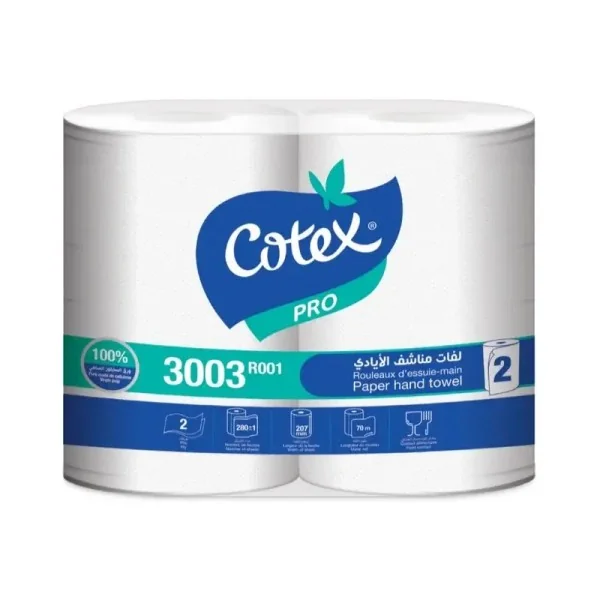 Essuie Main à Dévidage 3003R001 Pure Cotex 70 Métres Pack 2 Rouleaux