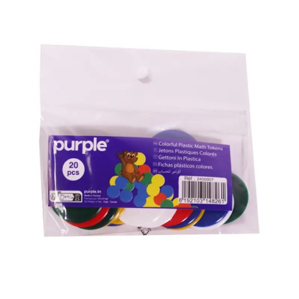 Pochette de 20 Jetons Plastiques PURPLE
