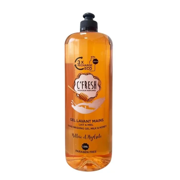 GEL LAVANT MAINS C'FRESH LAIT ET MIEL 1050ML