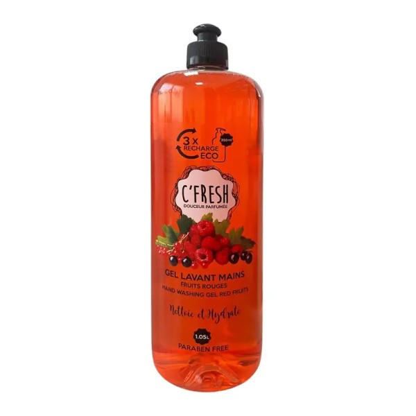 GEL LAVANT MAINS C'FRESH FRUITS ROUGES 1050ML