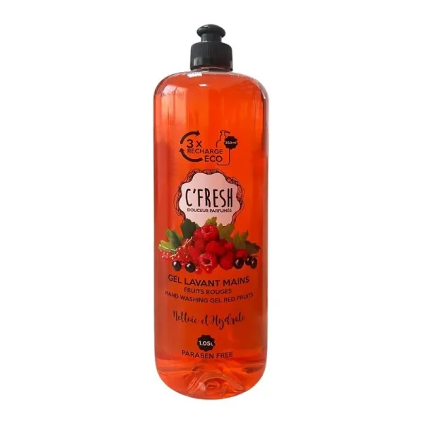 GEL LAVANT MAINS C'FRESH FRUITS ROUGES 1050ML