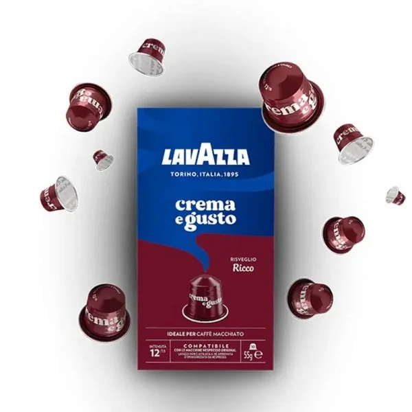Capsules Aluminium Compatible Nespresso Crema Lavazza Ricco PQT 10