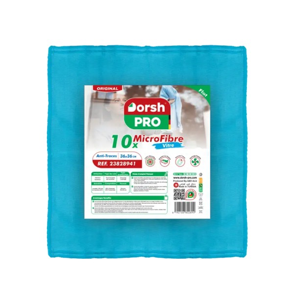 Microfibre Pour Vitre Dorsh 36x36 Assorties