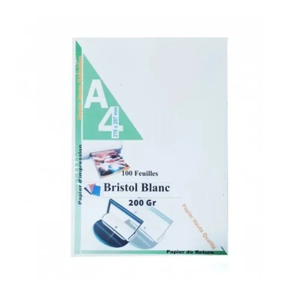 Page de Garde Bristol Blanc 200Gr PQT/100