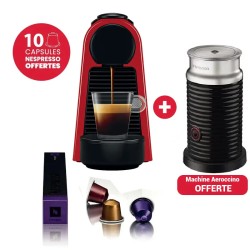 Pack Machine à Café Mini Essenza + Machine Aercoccino + 10 Capsules