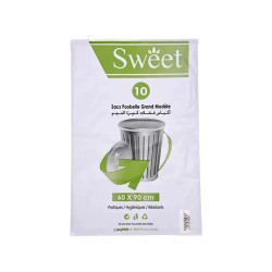 Rouleau 10 Sacs Poubelle Avec Lien Coulissant 50L Sweet