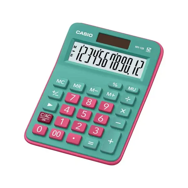 Calculatrice De Bureau Casio MX-12B 12 Chiffres Vert/Rose