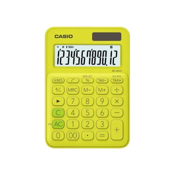 Calculatrice de bureau 12 chiffres Casio MS-20UC Jaune