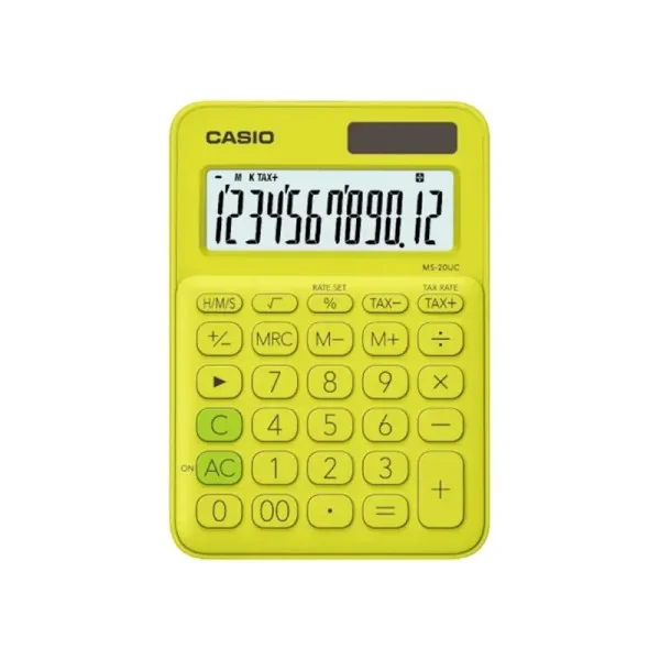 Calculatrice de bureau 12 chiffres Casio MS-20UC Jaune