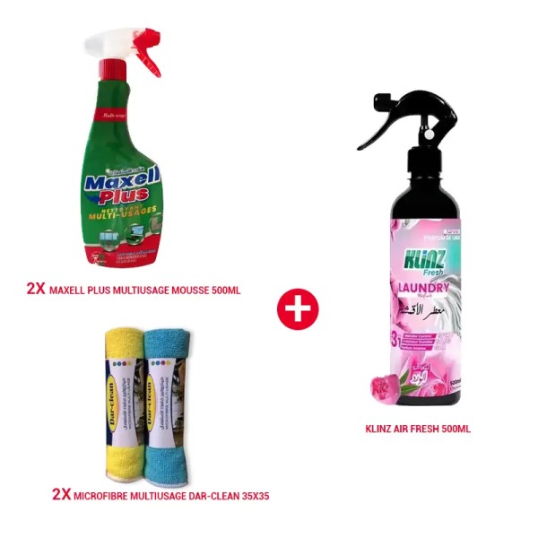 Pack Nettoyage MultiUsage avec Microfibres et Désodorisant