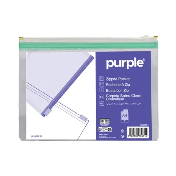 Pochettes à Zip A4 Purple