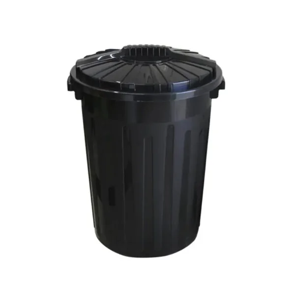 Poubelle Avec Couvercle 110L Noir Sotufab