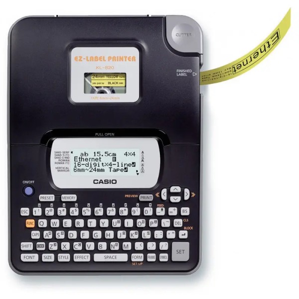 Étiqueteuse CASIO KL-820 Avec LCD 3 lignes et Clavier - Noir