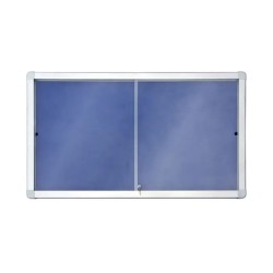 Vitrine D'affichage Fond Tissu Bleu 138x68 2x3